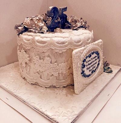 25th wedding Anniversary  - Cake by Tiers of joy 