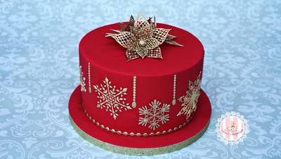 Red and Gold Christmas - Cake by Sweet Surprizes 