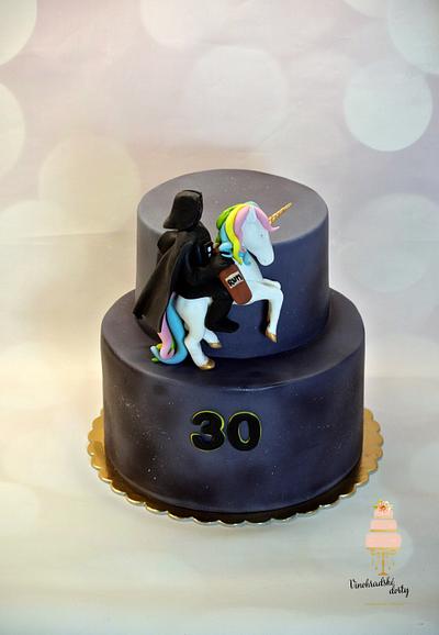 Darth Vader riding unicorn - Cake by Klara Liba