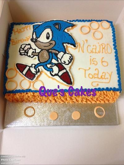 Sonic Boom  - Cake by Que's Cakes