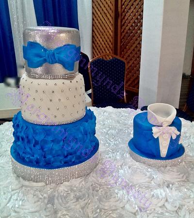 royal blue, silver and white - Cake by Kimlee Cezair