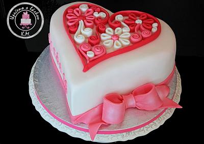 Quilling Heart + Heart Cake Pops - Cake by Tynka