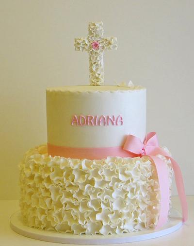Baptism cake for my sweet God daughter - Cake by Chantilly Cake Designs - Beth Aguiar