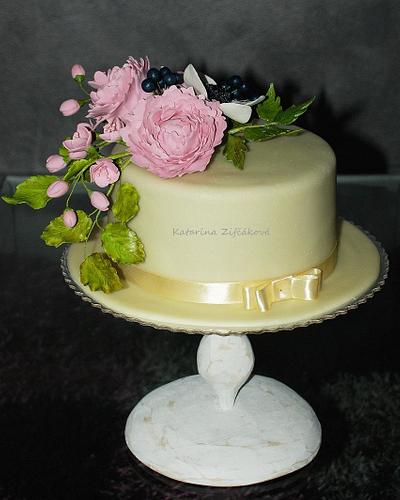 peony on cake - Cake by katarina139