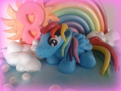 My little Pony Rainbow Dash Rainbow ruffle cake  - Cake by Cathy Clynes