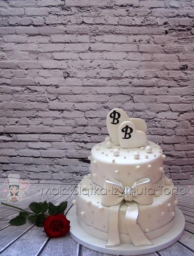 Two hearts wedding cake - Cake by tweetylina