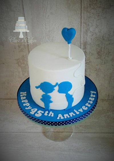 Cute 45th wedding anniversary cake..... - Cake by Clare's Cakes - Leicester