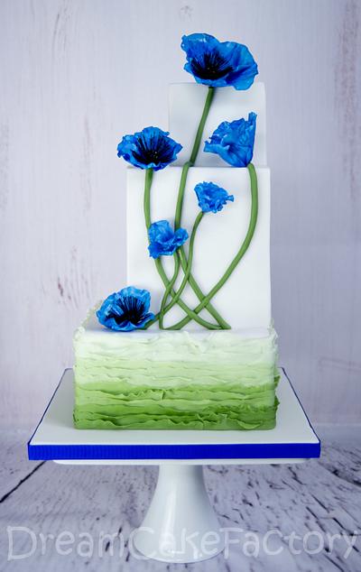 Blue poppies - Cake by Eline