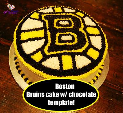 BOSTON BRUINS CAKE w/ CHOCOLATE TEMPLATE! - Cake by Miss Trendy Treats