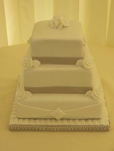 My first go at a tiered wedding cake - Cake by Strawberry Lane Cake Company