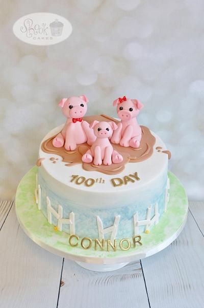 Family of Pigs - 100th Day Celebration! - Cake by Leila Shook - Shook Up Cakes