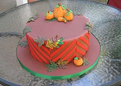 Pumpkin and Leaves - Cake by James V. McLean