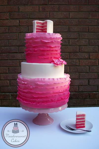 Pink Rainbow Ruffles - Cake by Meadowsweet Cakes