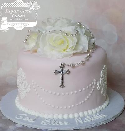 Damask Communion - Cake by Sugar Sweet Cakes