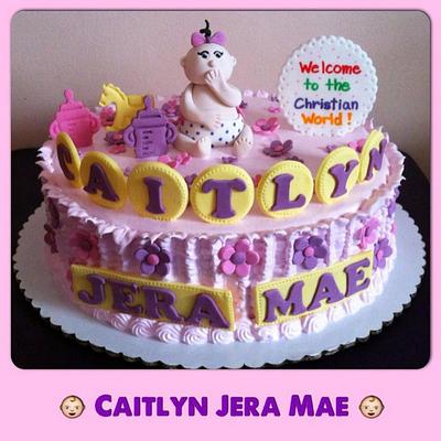 Caitlyn's Christening Cake - Cake by xanthe