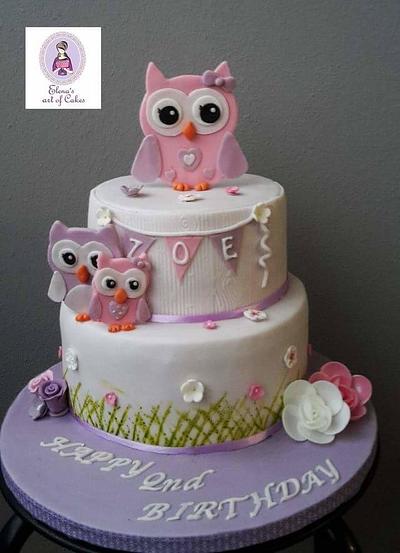Owl family cake - Cake by elenasartofcakes