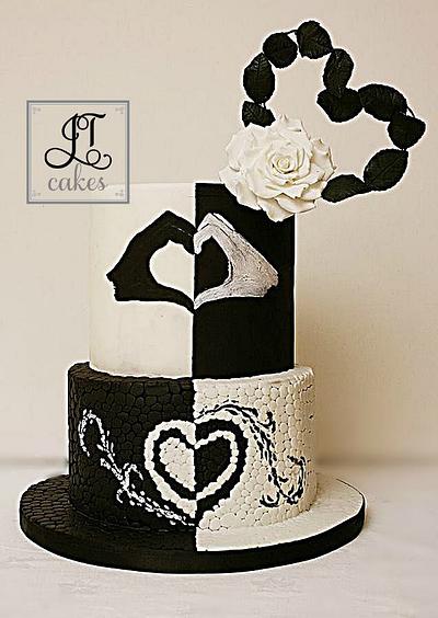 Valentine Opposites Attract - Cake by JT Cakes