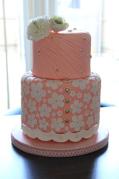wedding cake (lace) - Cake by beth