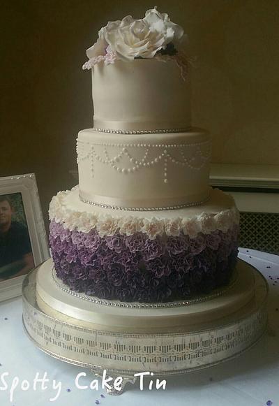 Ruffle rose Wedding cake  - Cake by Shell at Spotty Cake Tin