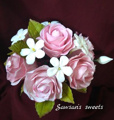 Gumpaste Roses bouquet - Cake by Sawsan's sweets
