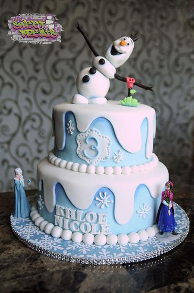 Frozen Theme Cake - Cake by Kara's Custom Design Cakes