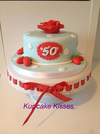 Strawberries and Roses - Cake by Lauren