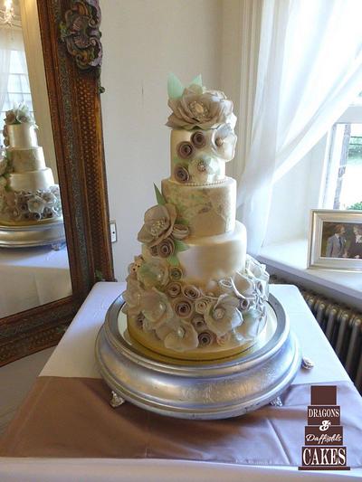 Wafer paper wedding  - Cake by Dragons and Daffodils Cakes