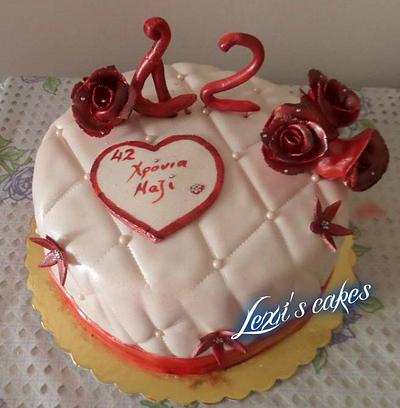 42 year anniversary cake - Cake by alexialakki