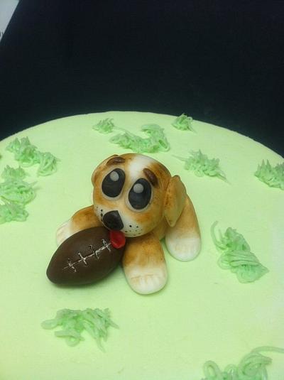 Girl who likes football and dogs - Cake by Karen Seeley