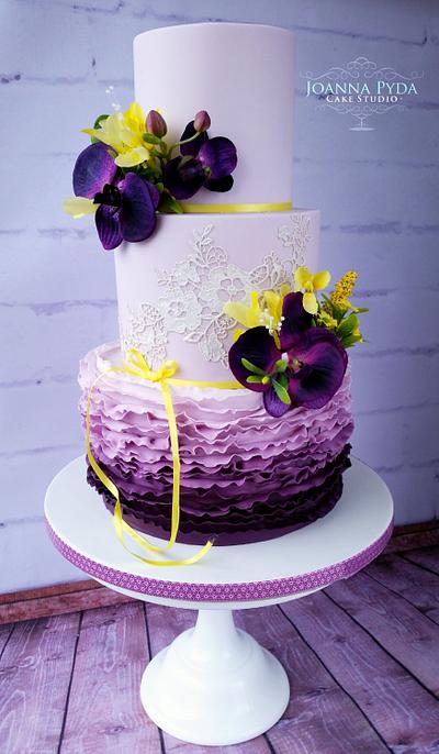 Purple Wedding Cake - Cake by Joanna Pyda Cake Studio