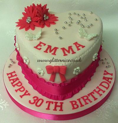 30th Birthday Heart - Cake by Alli Dockree