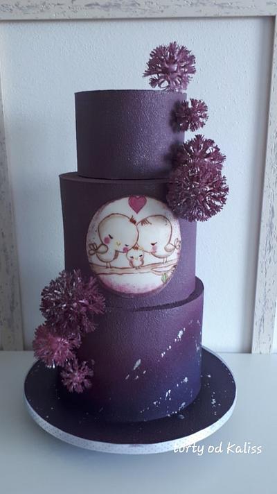 Wedding in purple - Cake by Kaliss