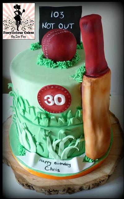Not Out! Cricket Cake - Cake by Sweet Foxylicious