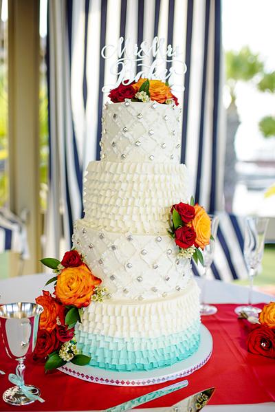 Ruffles and Ombre Wedding - Cake by Cakes ROCK!!!  