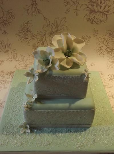 Magnolia Wedding Cake.. - Cake by Sharon Young