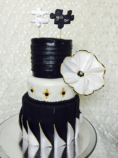 Black Beauty- 10th anniv cake - Cake by Sushma Rajan- Cake Affairs