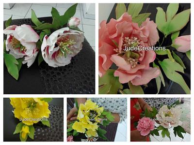 collage of Peonies - Cake by JudeCreations