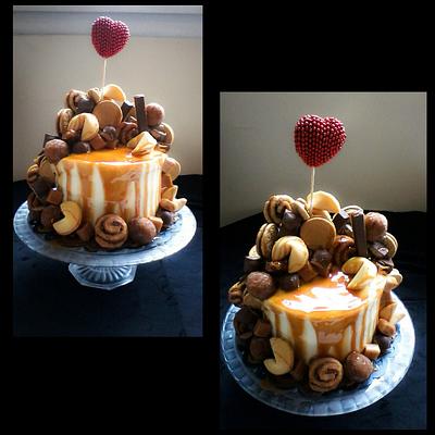 Anniversary drip cake! - Cake by Jenn Szebeledy  ( Cakeartbyjenn_ )