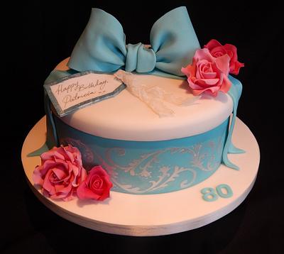80th Present cake. - Cake by Elizabeth Miles Cake Design