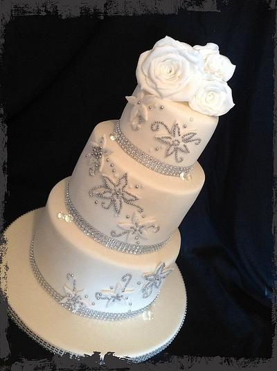 Glitzy wedding cake  - Cake by Claire