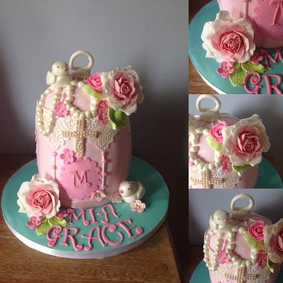 vintage birdcage christening cake - Cake by Lorna