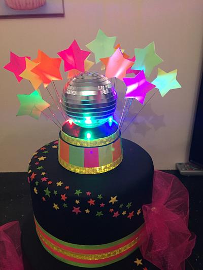 Glow in the dark disco cake  - Cake by Donnajanecakes 