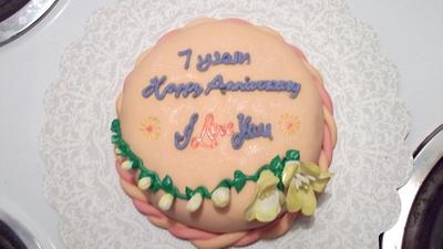 Mini Wedding Anniversary Cake - Cake by DolceBacio
