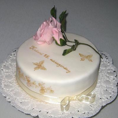 Gentle rose to fifteenth birthday - Cake by Eva Kralova