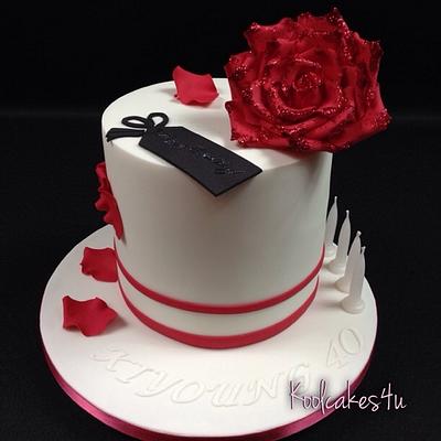 Red rose cake - Cake by Jen C