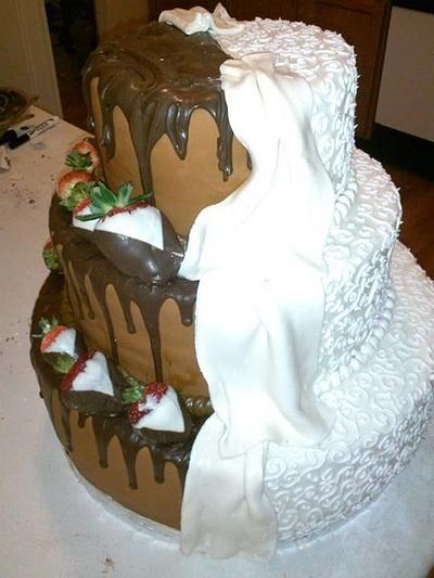 Half Bride Half Groom - Cake by Parties by Terri
