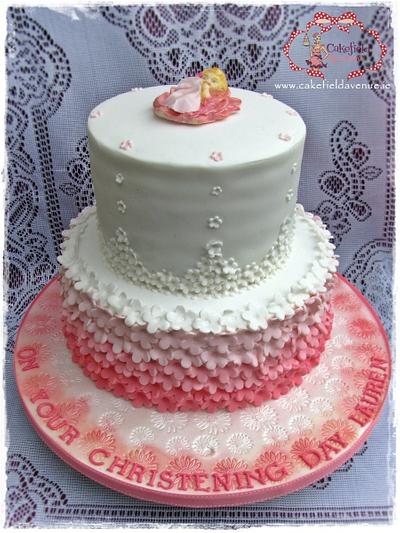 OMBRE BLOSSOM CHRISTENING CAKE - Cake by Agatha Rogowska ( Cakefield Avenue)