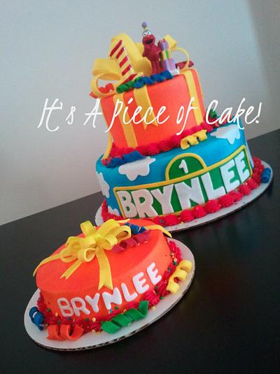 Sesame Street Themed 2 Tier, Buttercream icing - Cake by Rebecca