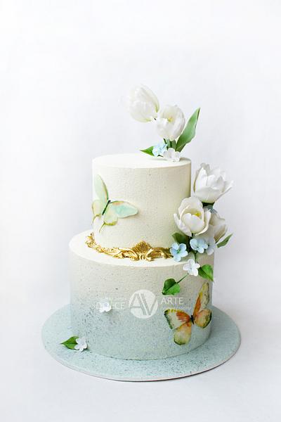 Wedding cake with tulips - Cake by Alina Vaganova