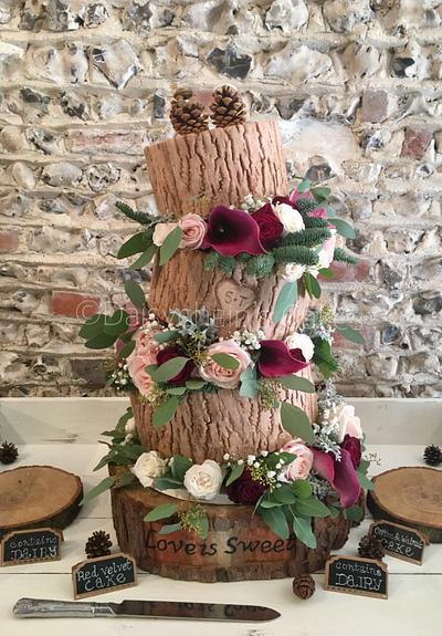 Topsy turvy rustic wedding cake - Cake by Daisychain's Cakes